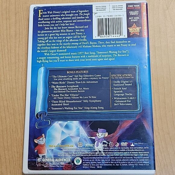 Rescuers Down Under by Disney book,Dvd, Bernard Chritmas ornament - Picture 15 of 15